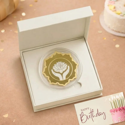 Lotus In Hand, Floral Shape, Single (50 g), 999 Purity Silver Coin - Ready To Ship Birthday Gifts
