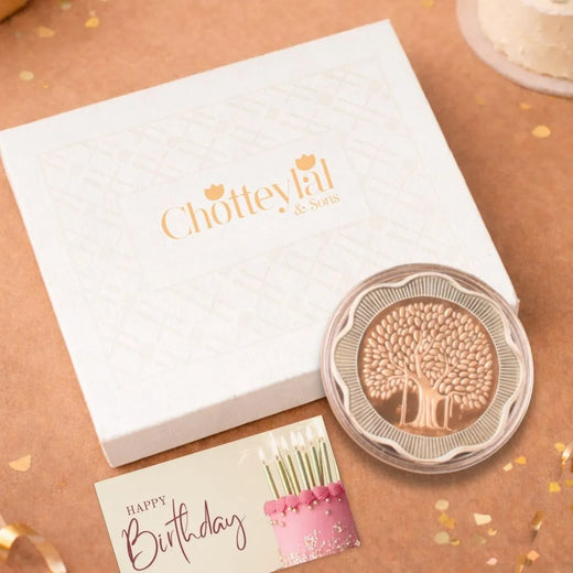 Banyan Tree, Floral Shape, Single (50 g), 999 Purity Silver Coin - Ready To Ship Birthday Gifts