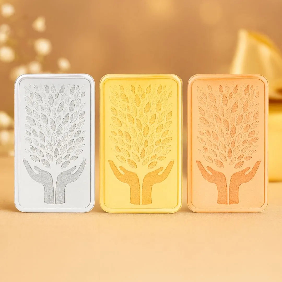 999 Pure Leaf in Hand Silver 15 gm Tri Colour Coin With White box