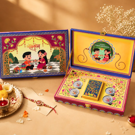 Sibling Memories Rakhi Musical Gift Box and Playing Cards – UV Printed 10g Silver Coin