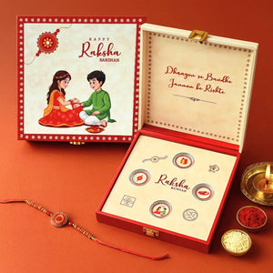 Happy Raksha Bandhan 10g Gift Box, Red