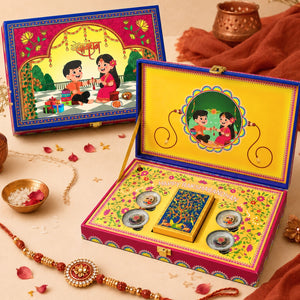 Raksha Bandhan Musical Box With 20 g Silver Coin and Playing Cards - Set of 4 Coins (5 g Each, Total 20 g)
