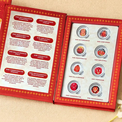 Ashtvinayak, Silver, 8 GM (1 Gram Each), UV Printed, 999 Purity Silver Coin