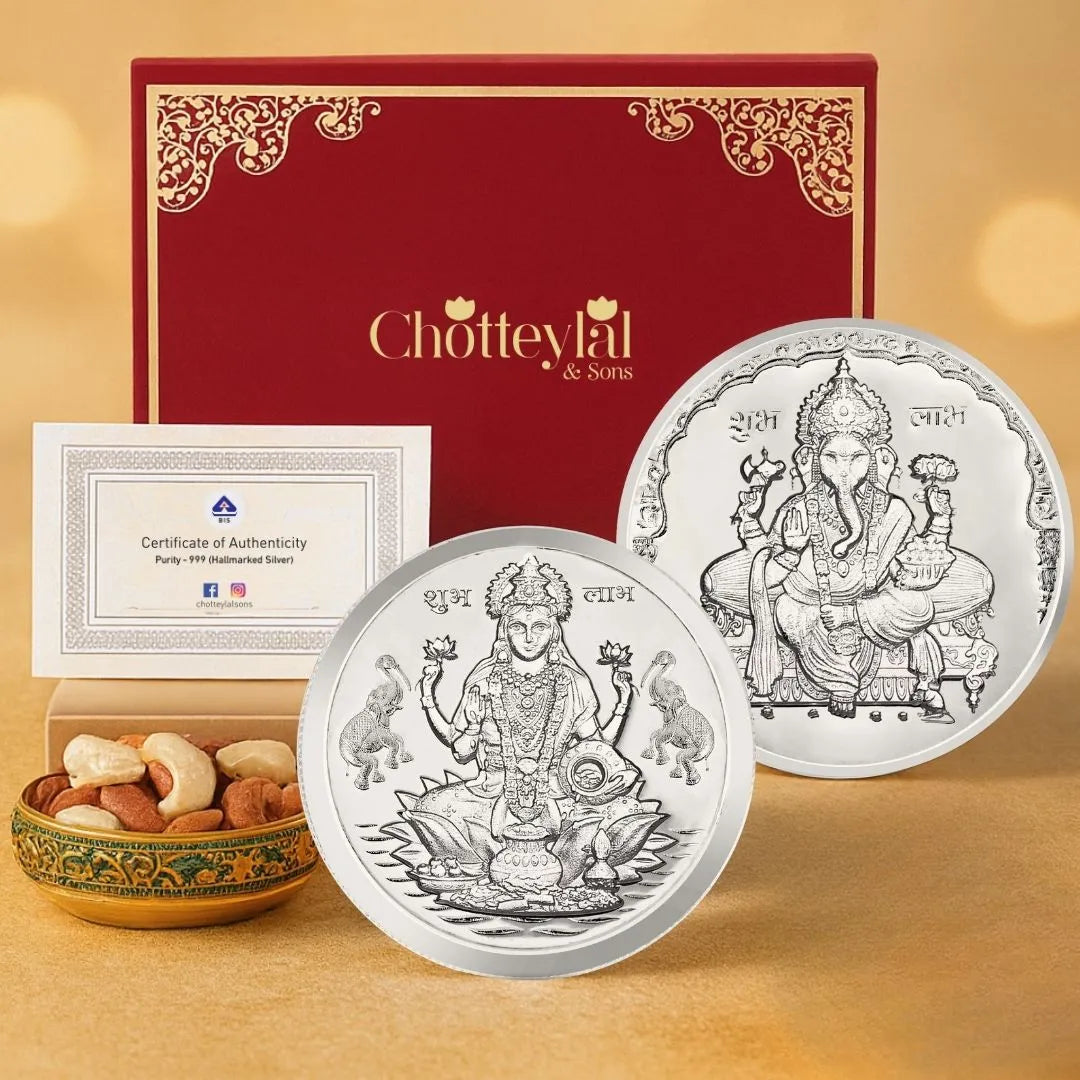 999 Pure Laxmi Ganesh ji 20 gram Silver Coin With Red box