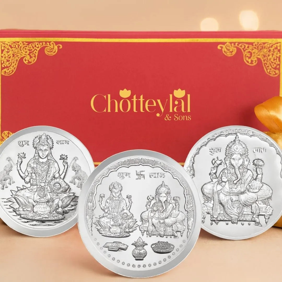999 Pure Laxmi Ganesh 15 gm Silver Coin With Red Box