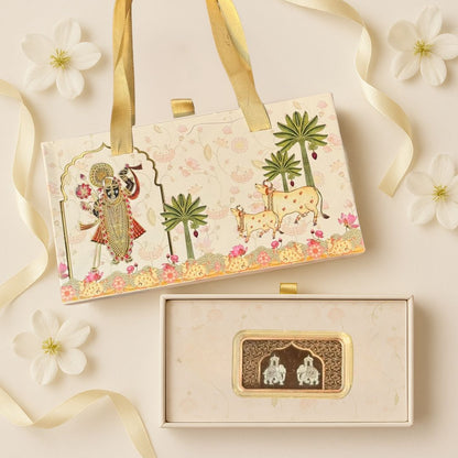 Ashirwaad Two Elephant Design, Rose Gold Finish, Dollar Shape, 20 gm Each , 999 Silver Coin Box Set – Ready to Ship