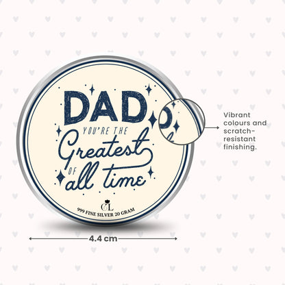 Chotteylal Legacy Customised World's Best Dad 20g Silver Coin