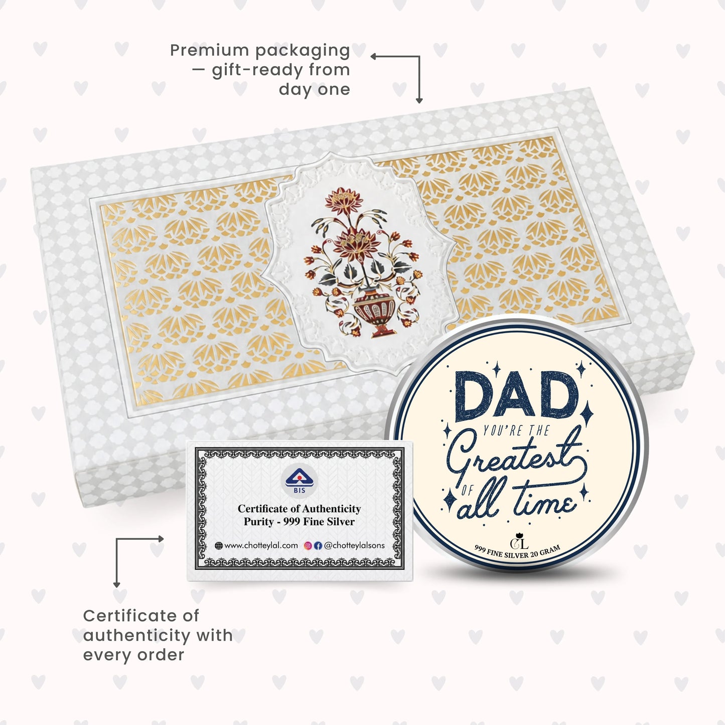 Chotteylal Legacy Customised World's Best Dad 20g Silver Coin