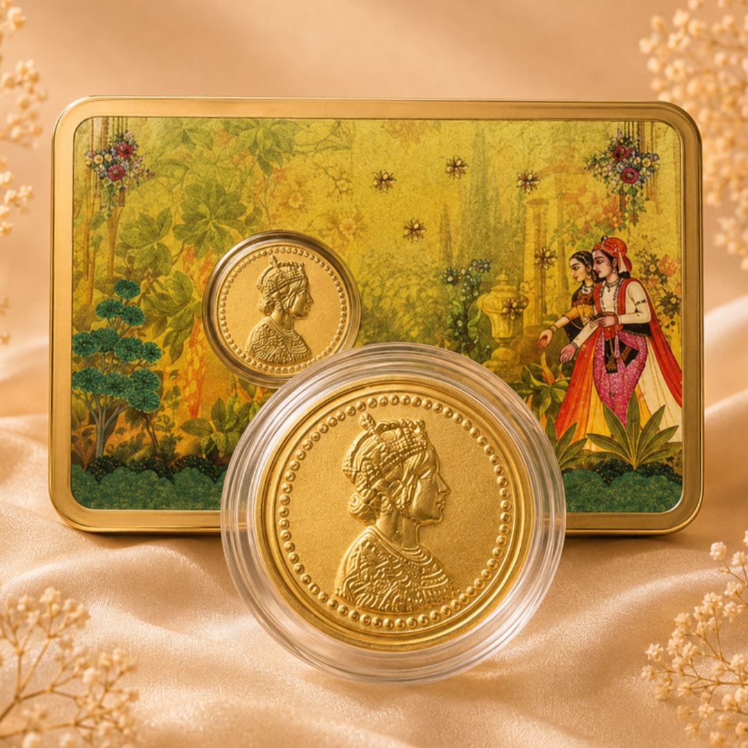 100mg Gold Queen Coin with Designer Card
