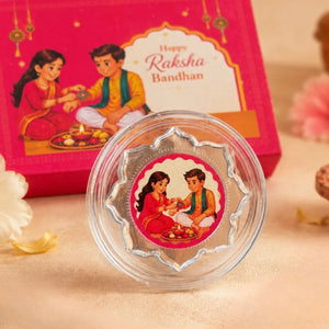 2g Silver Coin Rakhi Theme Gift Box