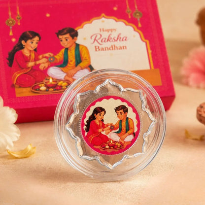 2g Silver Coin Rakhi Theme Gift Box