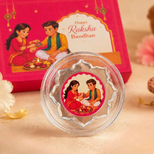 2g Silver Coin Rakhi Theme Gift Box