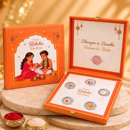 Rakhi Theme Carry Bag Box With 10g Silver Coin