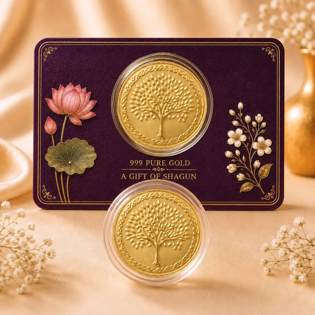 A Golden Gesture - 0.25mg Gold Coin with Card - Add Logo
