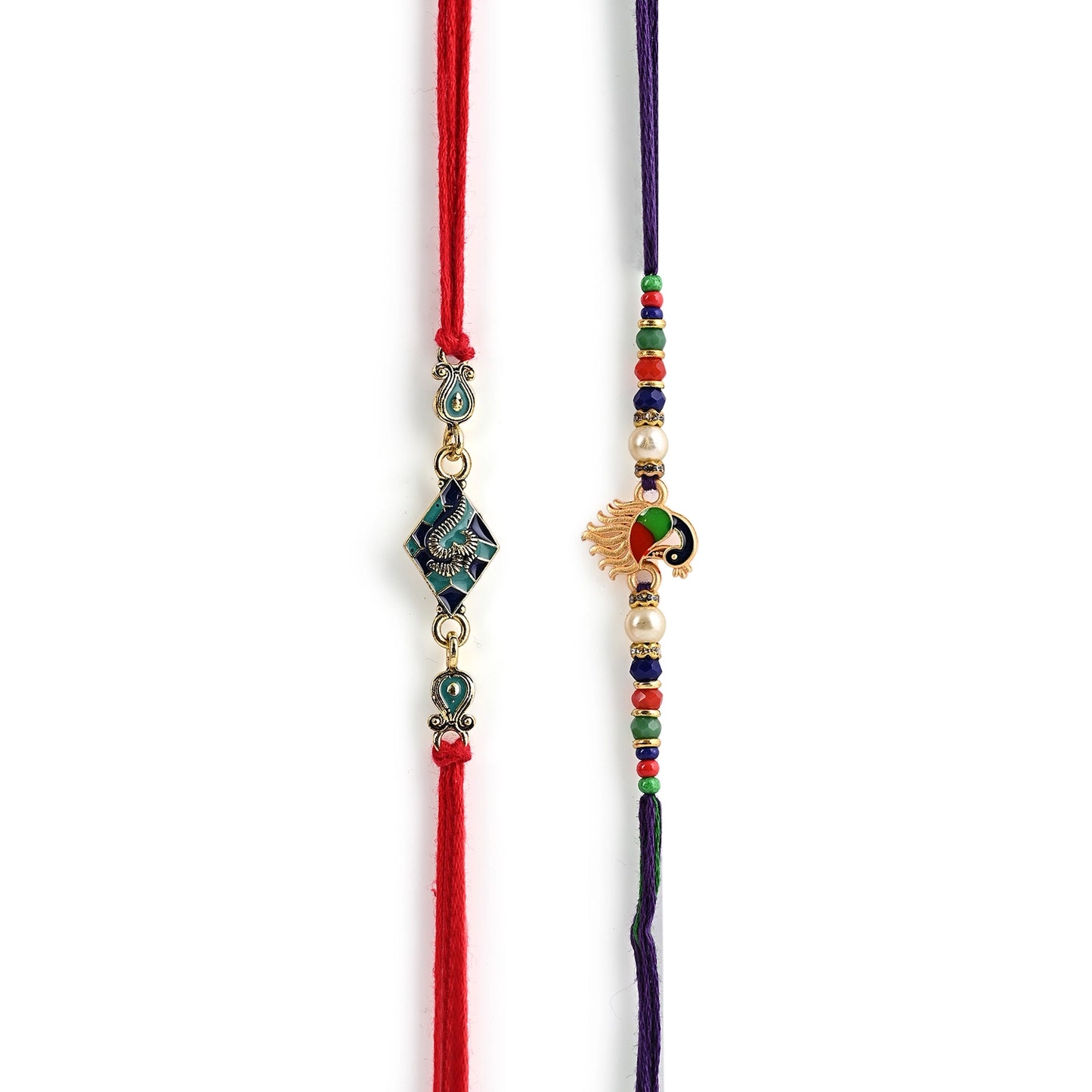 Men's Rakhi - Om and Peacock  Design - Set of 2