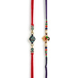 Men's Rakhi - Om and Peacock  Design - Set of 2