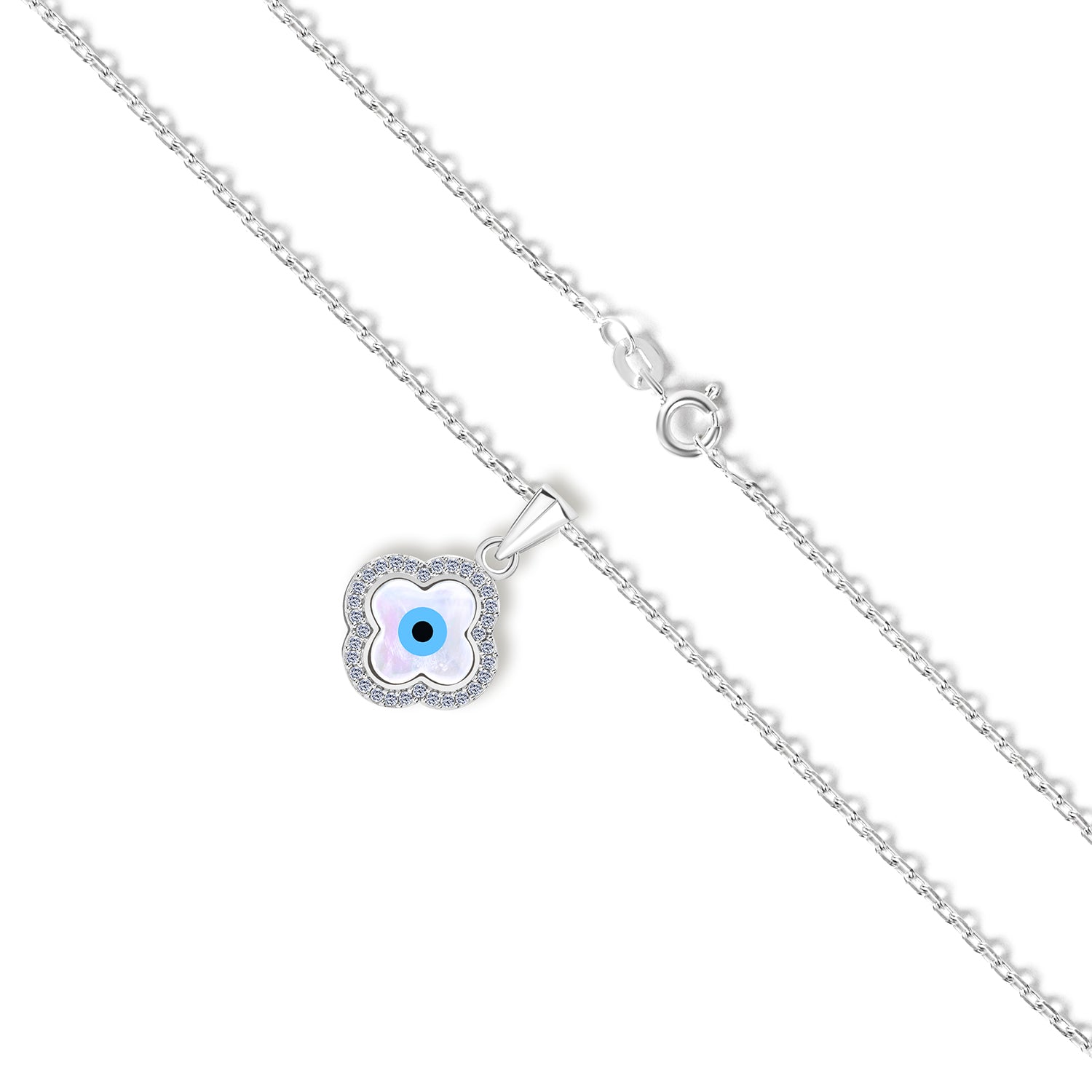 The blissful flower silver chain pendent