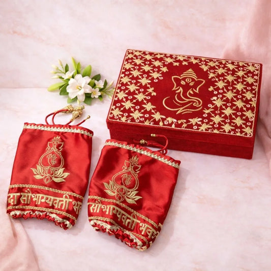 Sada Saubhagyavati Chooda Cover with Ganesh Ji Chooda Box Combo Set