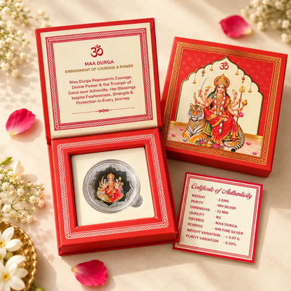 Shakti Swaroop Maa Durga Ji 2g 999 Pure Silver Coin