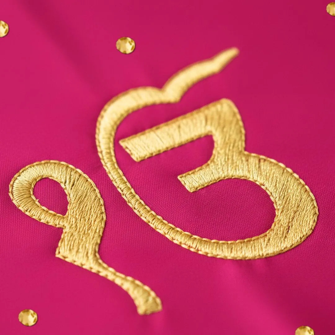 Dark Pink Ik Onkar Motif Mehendi Mat
