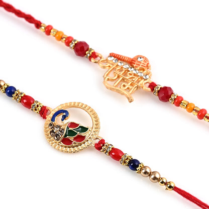 Men's Rakhi -Peacock and Jai shree Ram Design - Set of 2