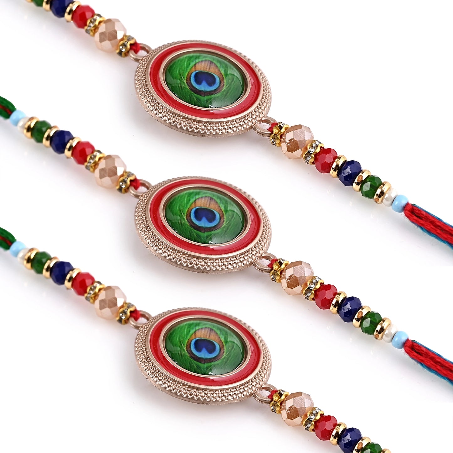 Men's Rakhi - Mor Pankh  Design - Set of 3