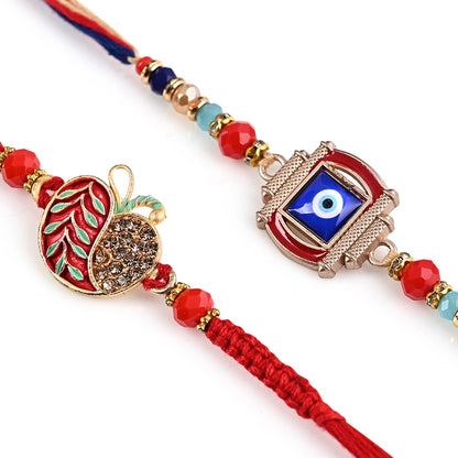 Men's Rakhi - Apple and Evil Eye Design - Set of 2