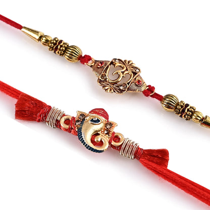 Men's Rakhi - Om and Ganesh ji Design - Set of 2