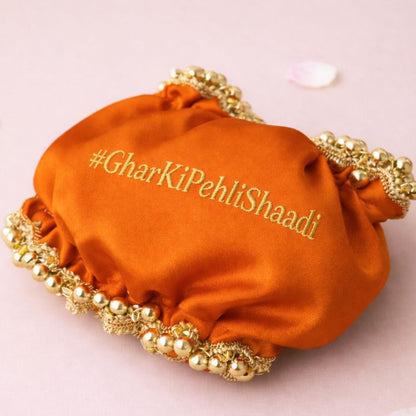 Customised Orange Gaana Cover for Wedding Ceremonies