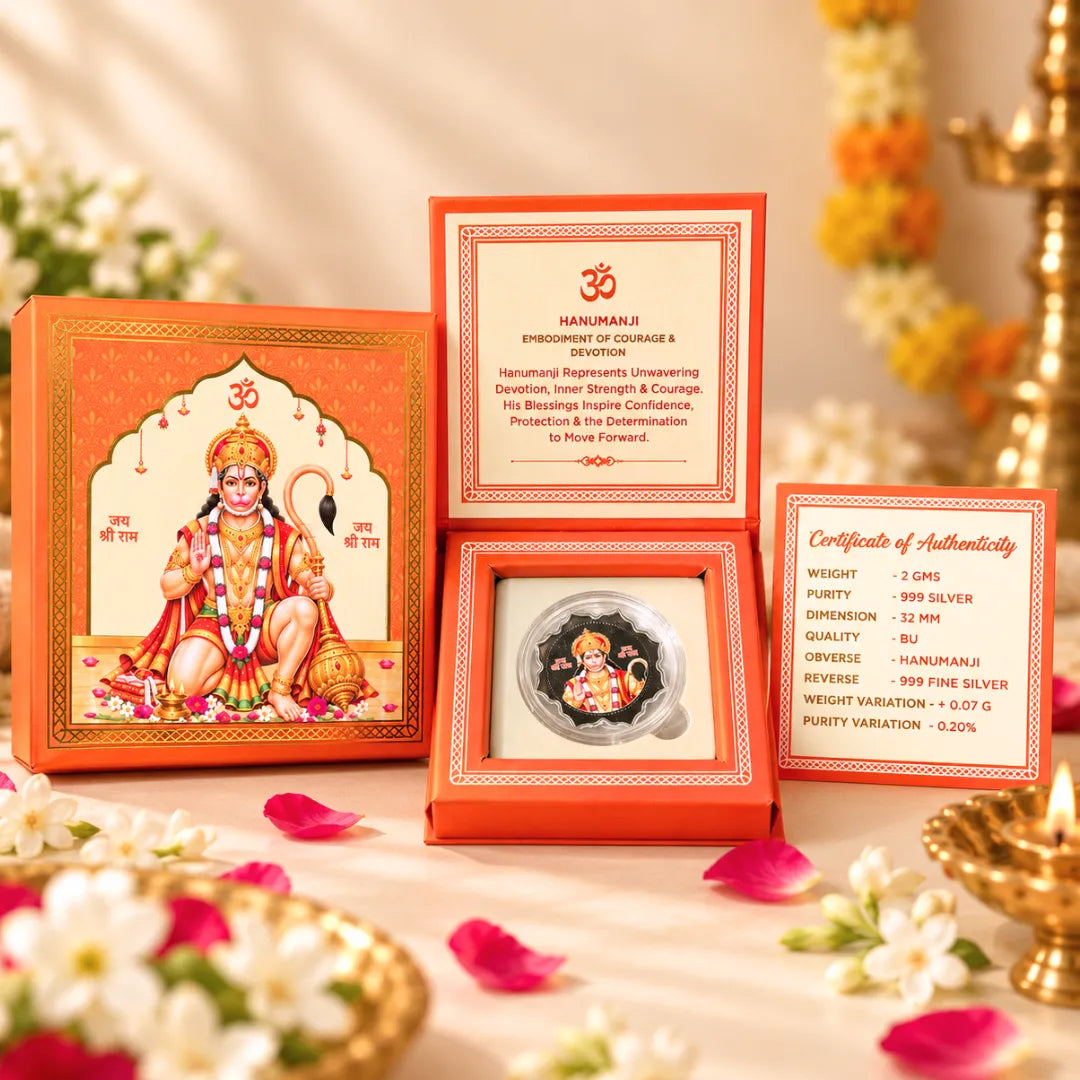 Divine Blessings Hanuman Ji 2g 999 Pure Silver Coin
