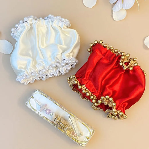 Gaana With 2 Gaana Cover Combo - Red/Ivory