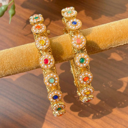 Navratan Mogra Patcheli Kada Bangles