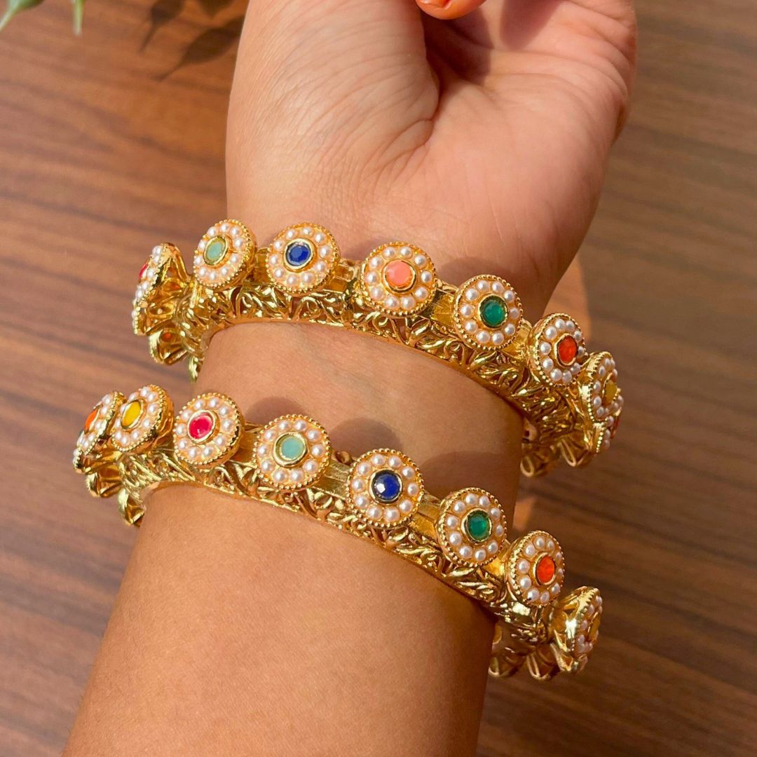 Navratan Mogra Patcheli Kada Bangles