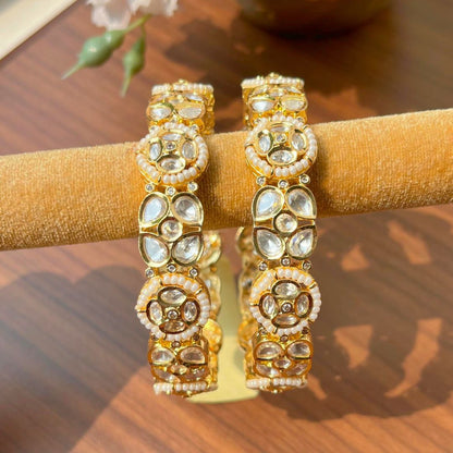 White Meenakari Statement Kada Bangles