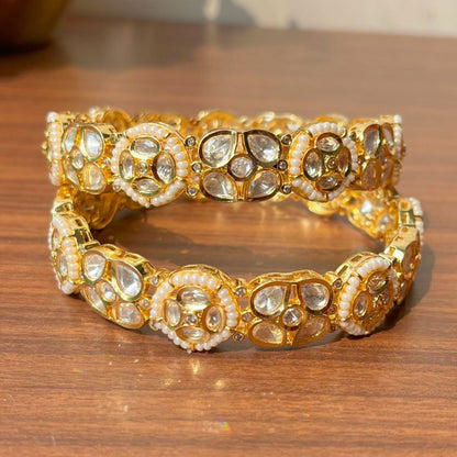 White Meenakari Statement Kada Bangles