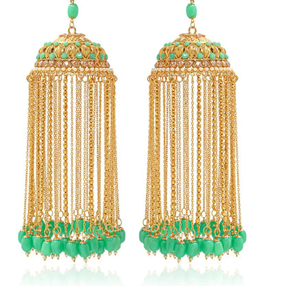 Golden Green Stone & Beads Bridal Kaleera