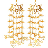 Golden Lotus & Flowers Bridal Kaleera- Customised with Charms, Motifs