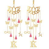 Golden Lotus Charms Bridal Kaleera- Customised with Name Initials, Motifs & Tassels