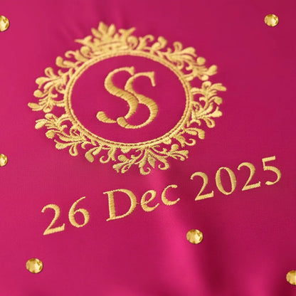 Dark Pink Mehndi Mat Customizable With Logo and 1 Line Text