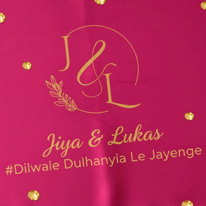 Dark Pink Mehndi Mat Customizable With Logo and 2 Line Text