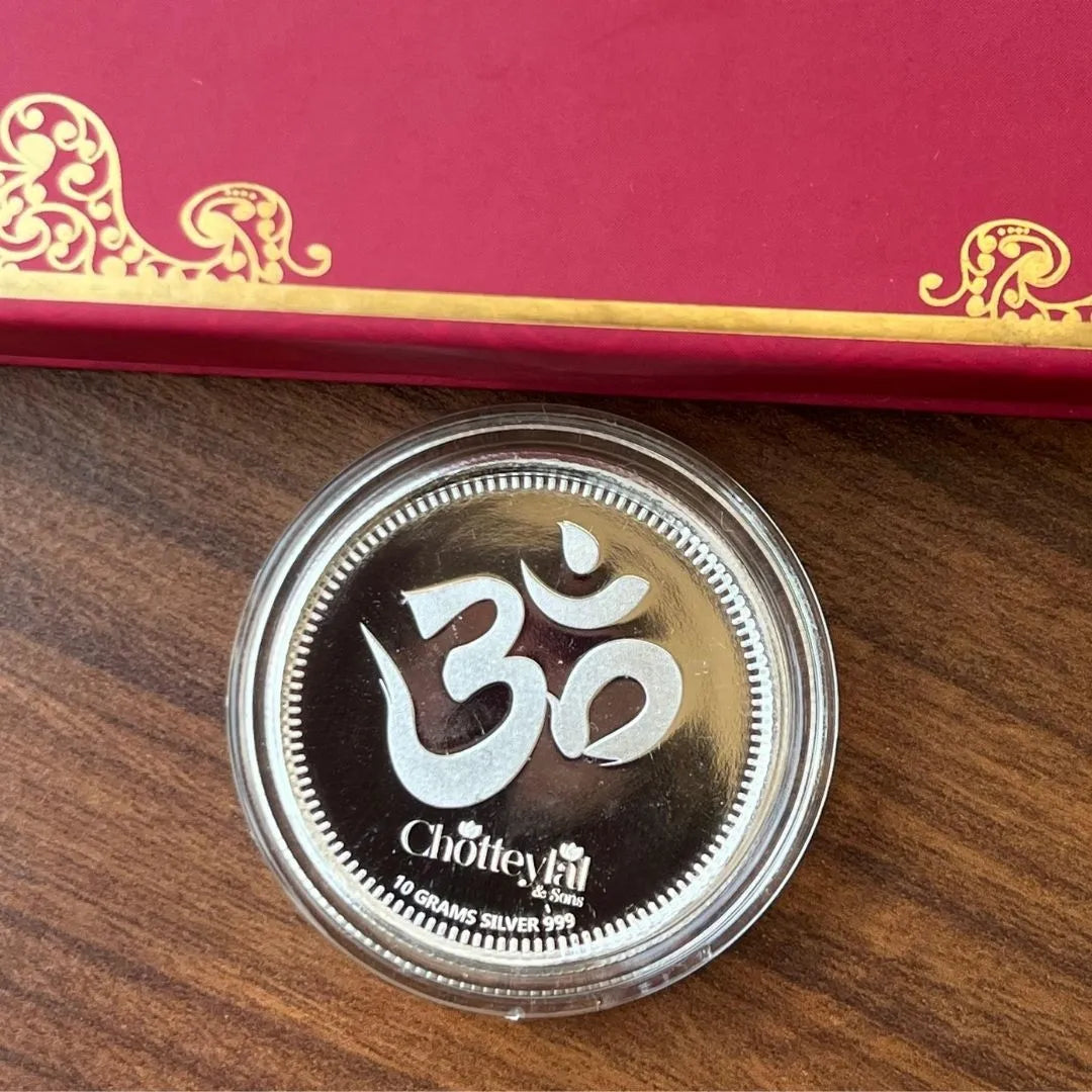 999 Pure Laxmi Ganesh 10 gm Silver Coin Set With Red Box