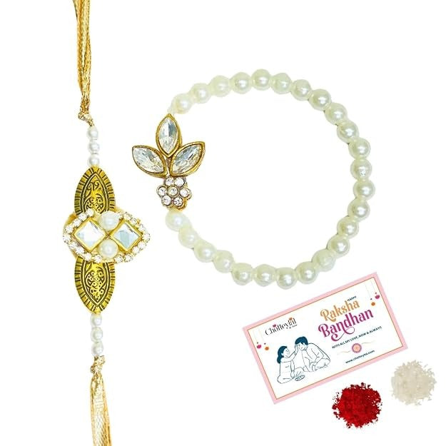 Noor Pearl Bhaiya Bhabhi Rakhi Set