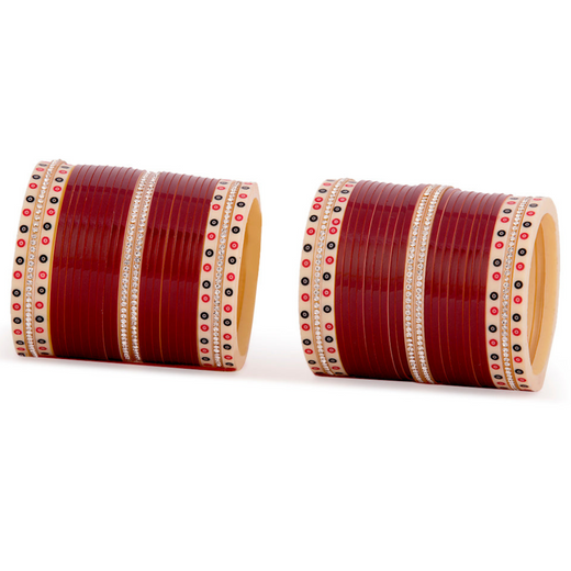 maroon bridal chura