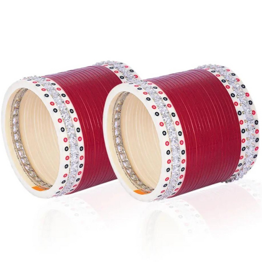 maroon bridal chura