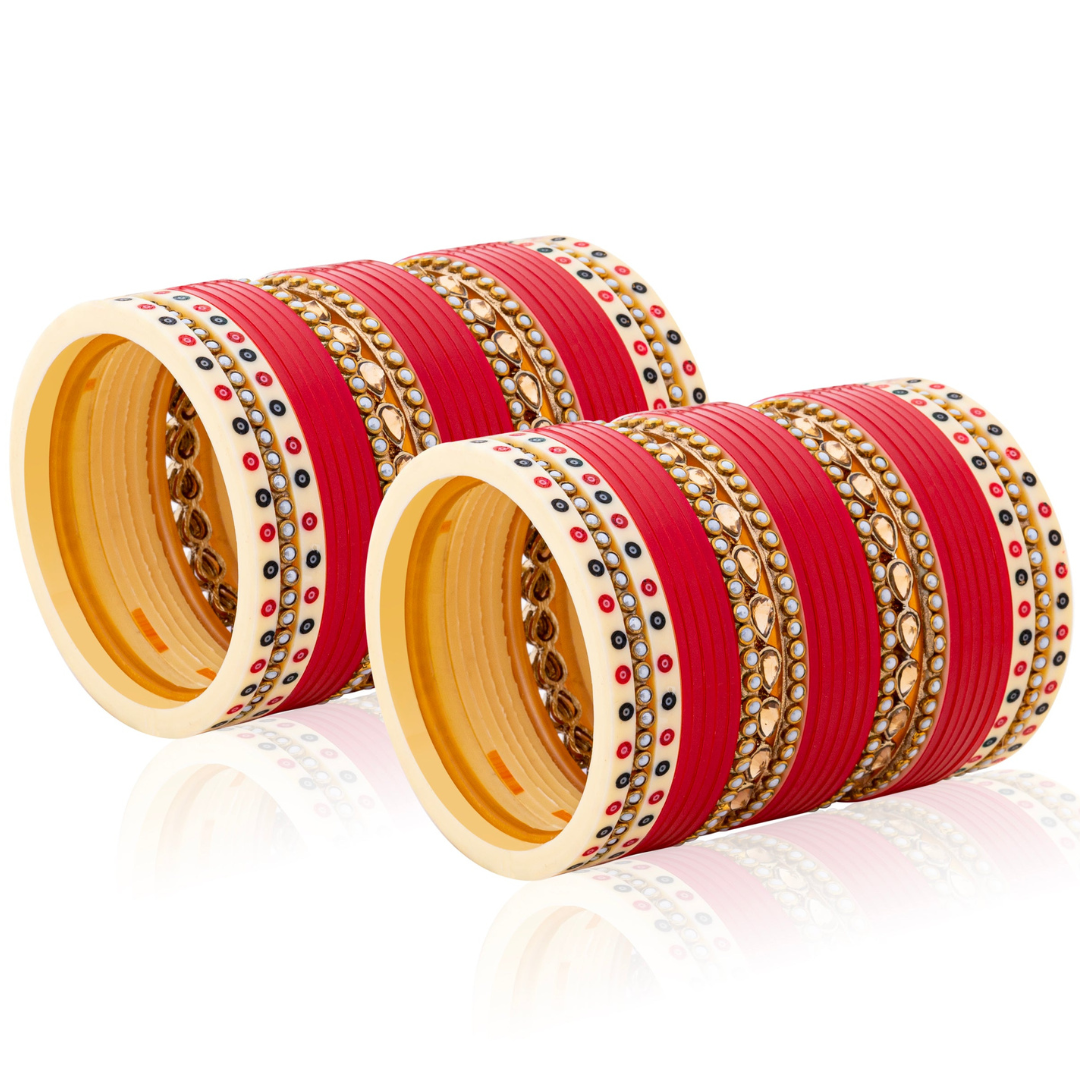 Red bridal Hand Finish Wedding bridal chura Chotteylal sons