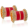 Classic Red Bridal Chooda with Kundan Kada Bangles