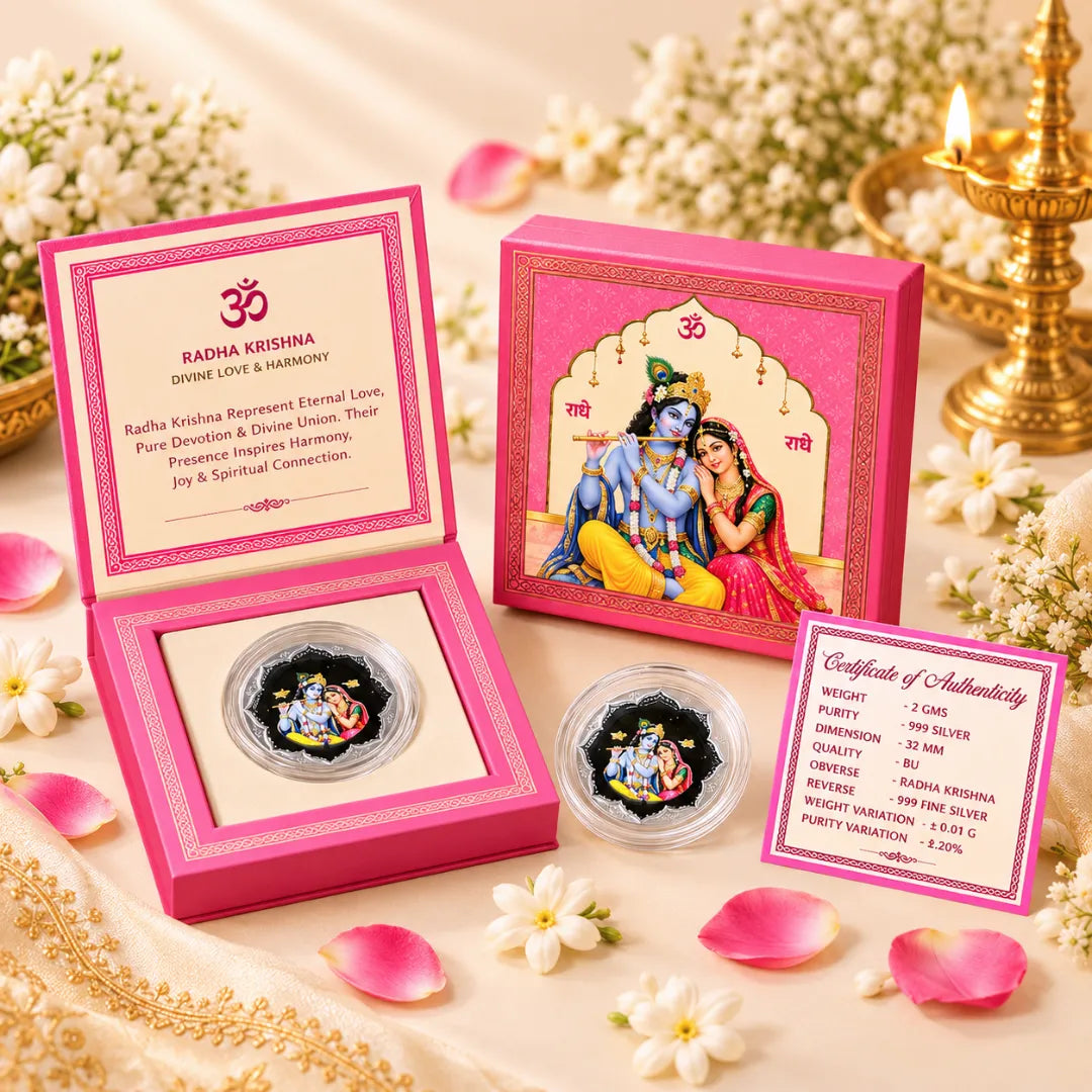 Eternal Love Radha Krishna Ji 2g 999 Pure Silver Coin