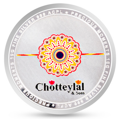 CHOTTEY LAL AND SONS Pure 999 Silver ACPL Rakhi Coin For Gifting Raksha Bandhan Coin Best Wishes  10 Grams