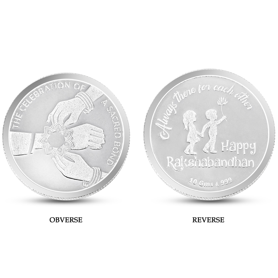 Coin Rakhi Silver Coin Rakhi | Silver Raksha Bandhan | Chotteylal and Sons ...