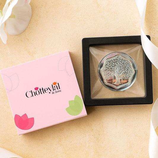 Banyan Tree, Silver, Octagon Shape, 2 gm, 999 Purity Silver Coin - Ready To Ship